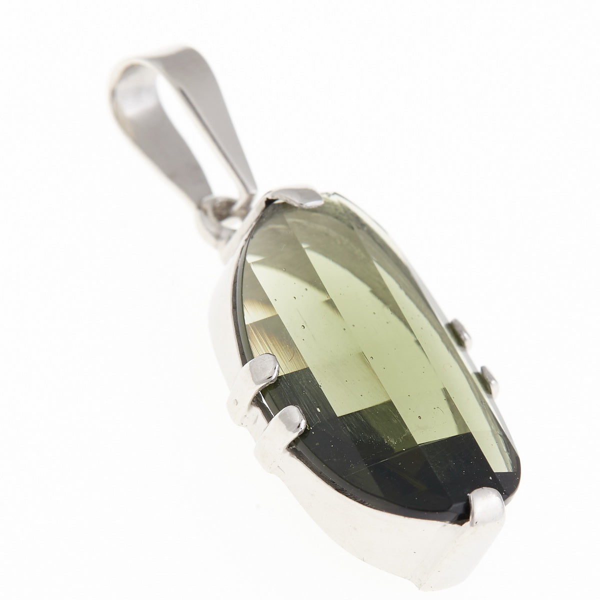 Ciondolo in argento con Moldavite 010