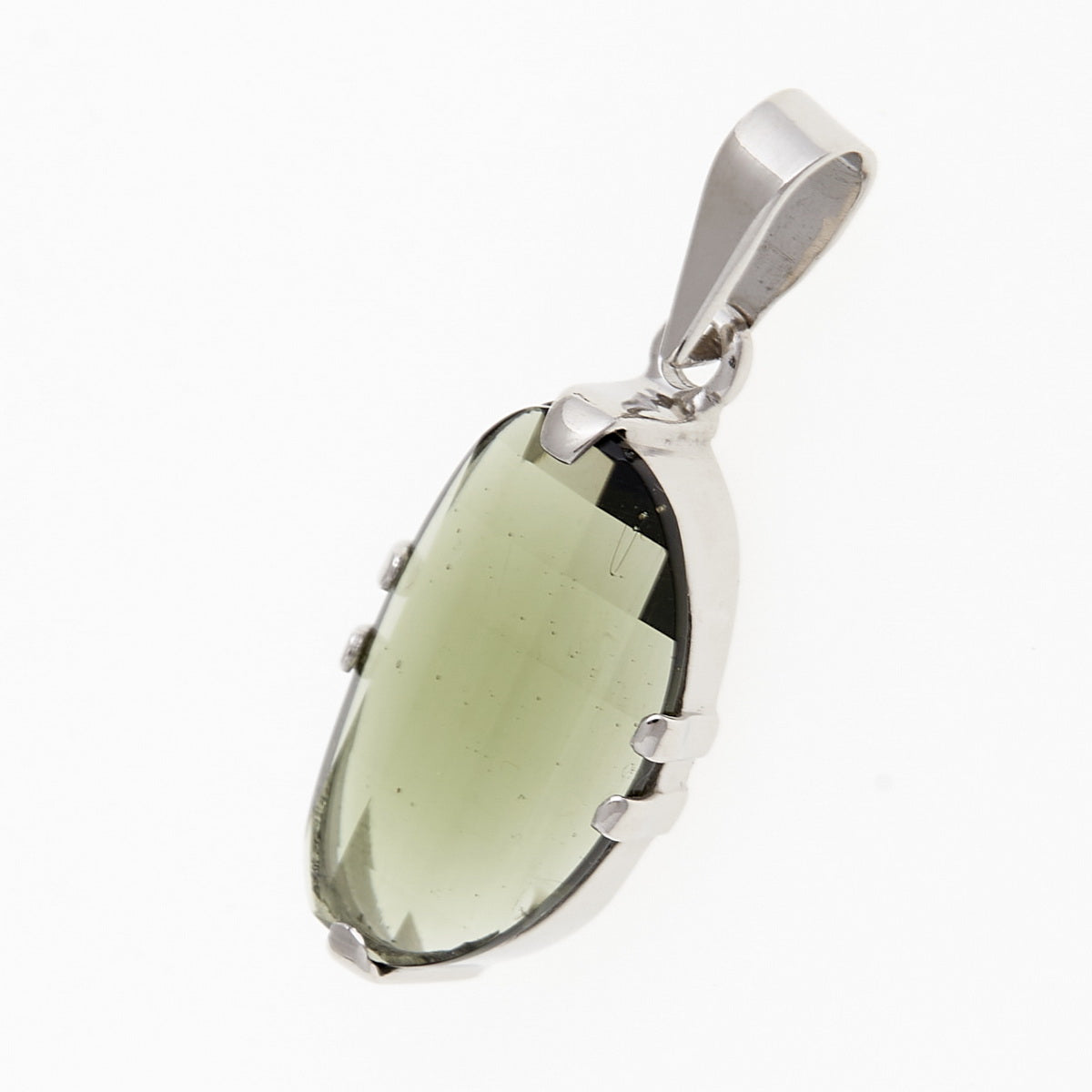 Ciondolo in argento con Moldavite 010
