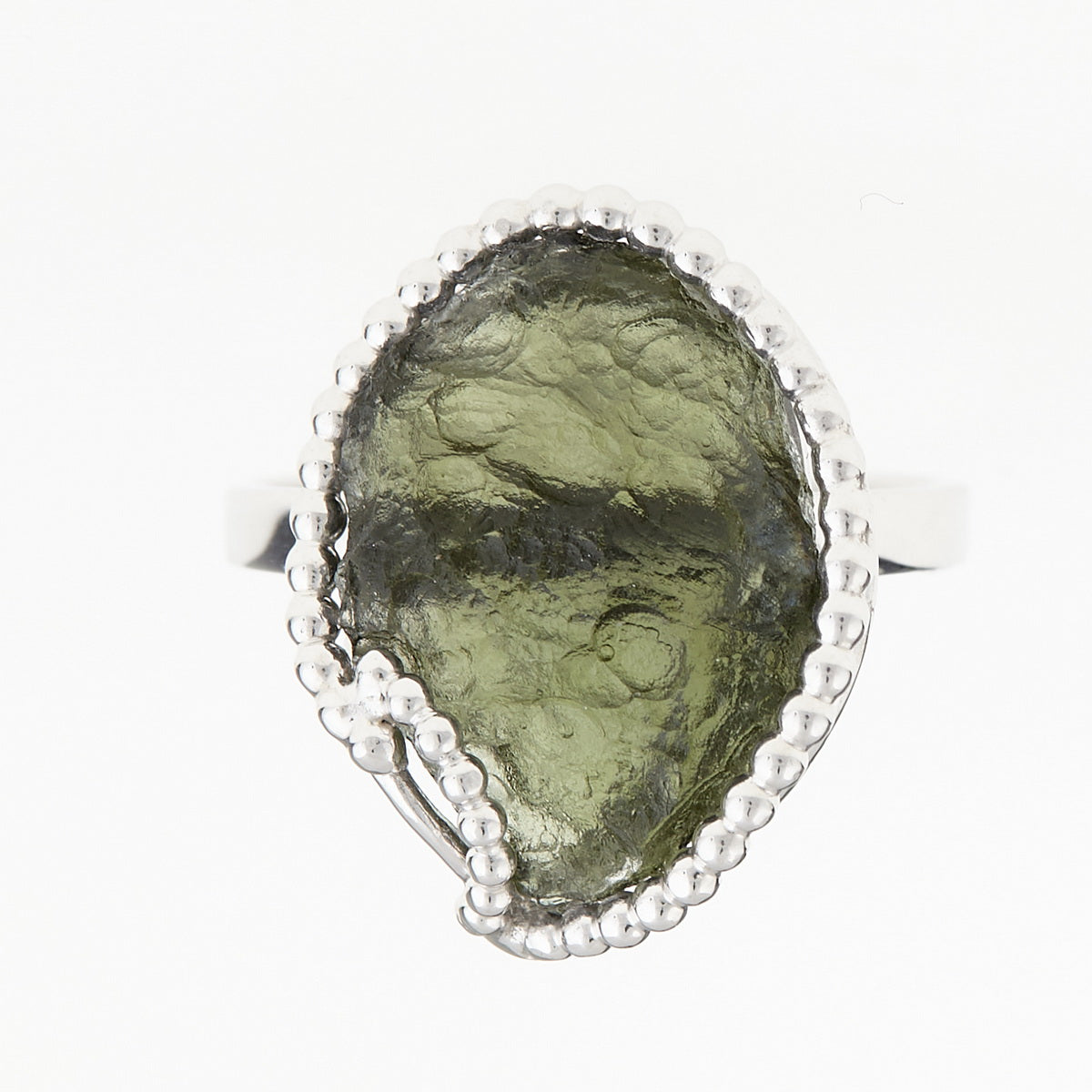 Anello in argento con Moldavite naturale 8544