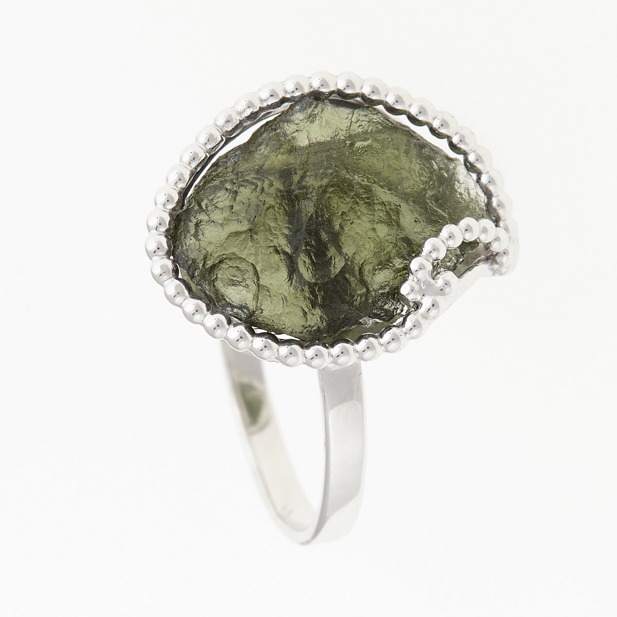 Anello in argento con Moldavite naturale 8544