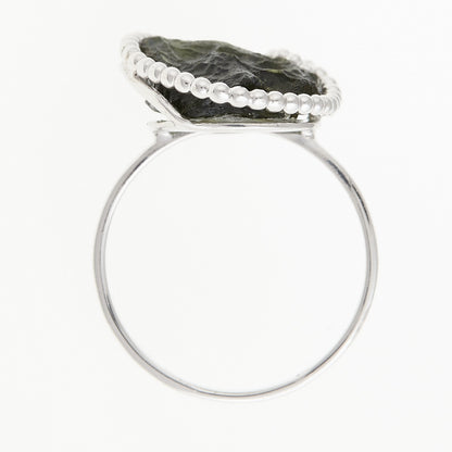 Anello in argento con Moldavite naturale 8544