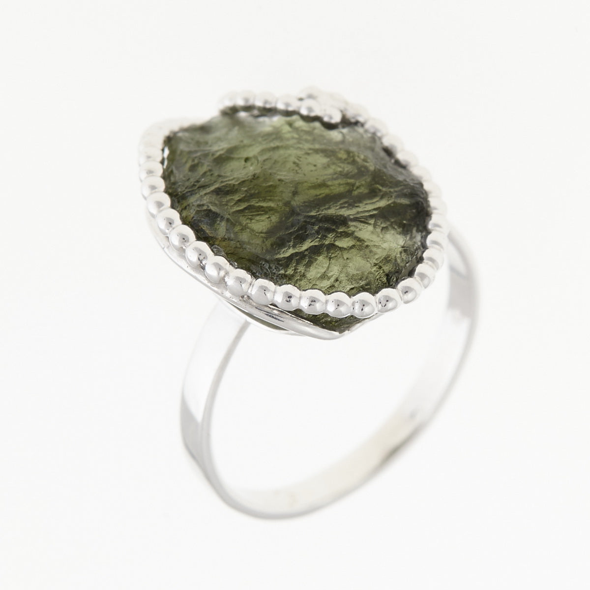 Anello in argento con Moldavite naturale 8544