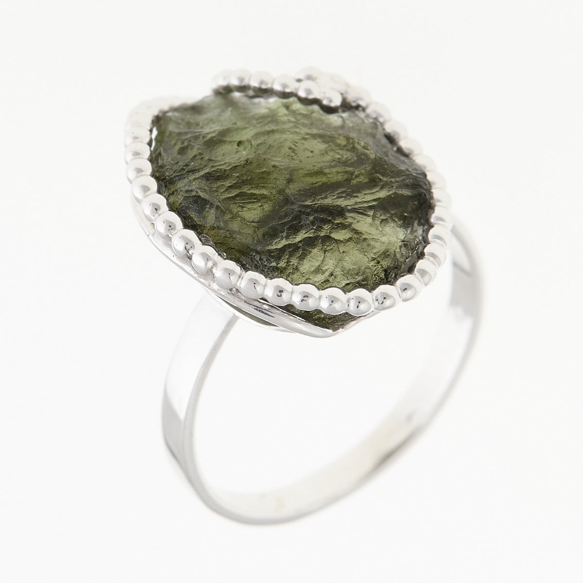 Anello in argento con Moldavite naturale 8544
