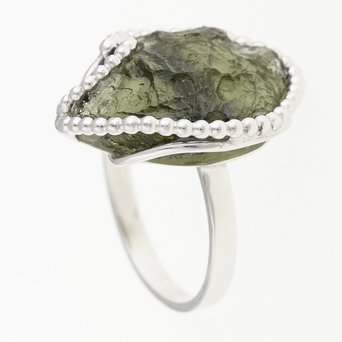 Anello in argento con Moldavite naturale 8544