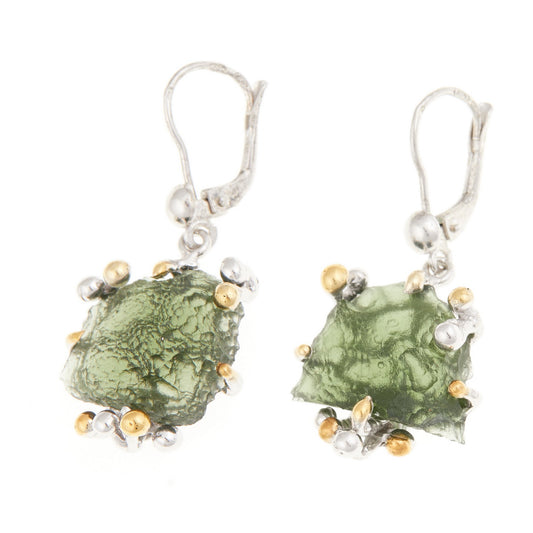 Orecchini in argento con Moldaviti naturali 1440