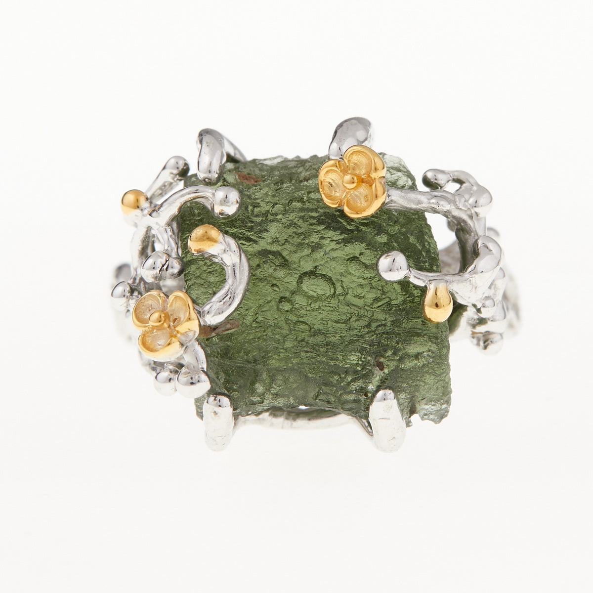 Anello in argento con Moldavite naturale 9184