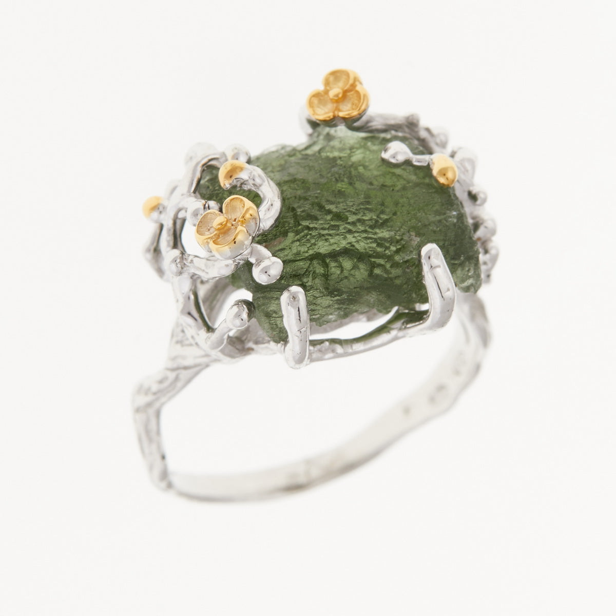 Anello in argento con Moldavite naturale 9184