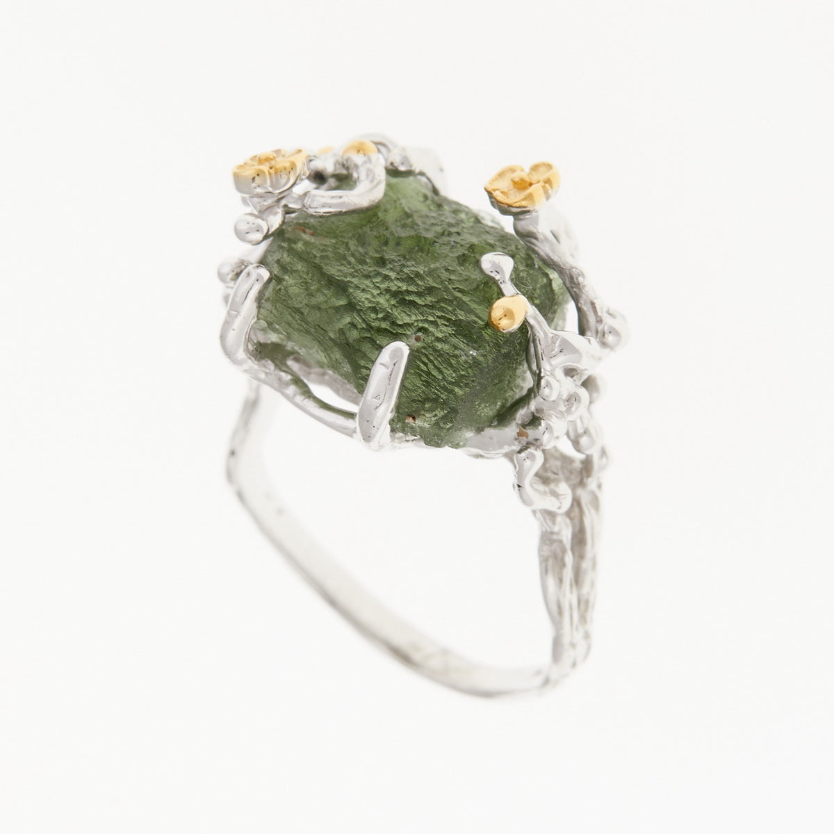Anello in argento con Moldavite naturale 9184