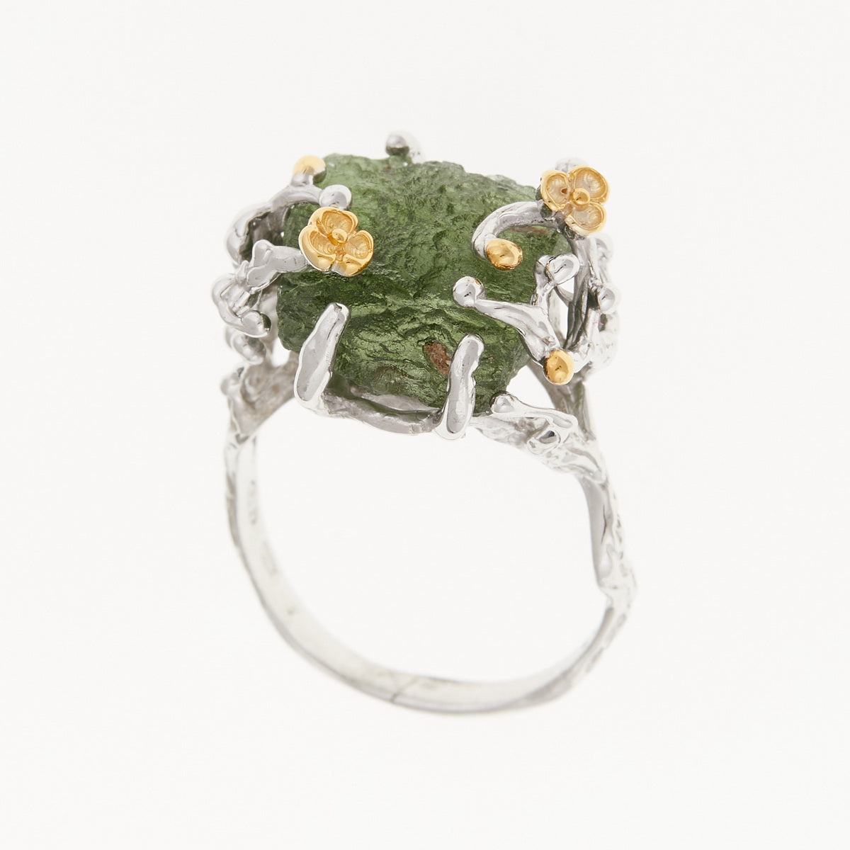 Anello in argento con Moldavite naturale 9184