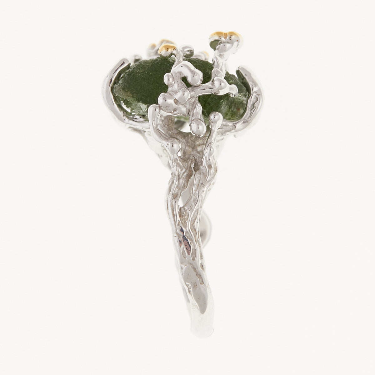 Anello in argento con Moldavite naturale 9184