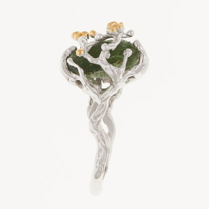 Anello in argento con Moldavite naturale 9184