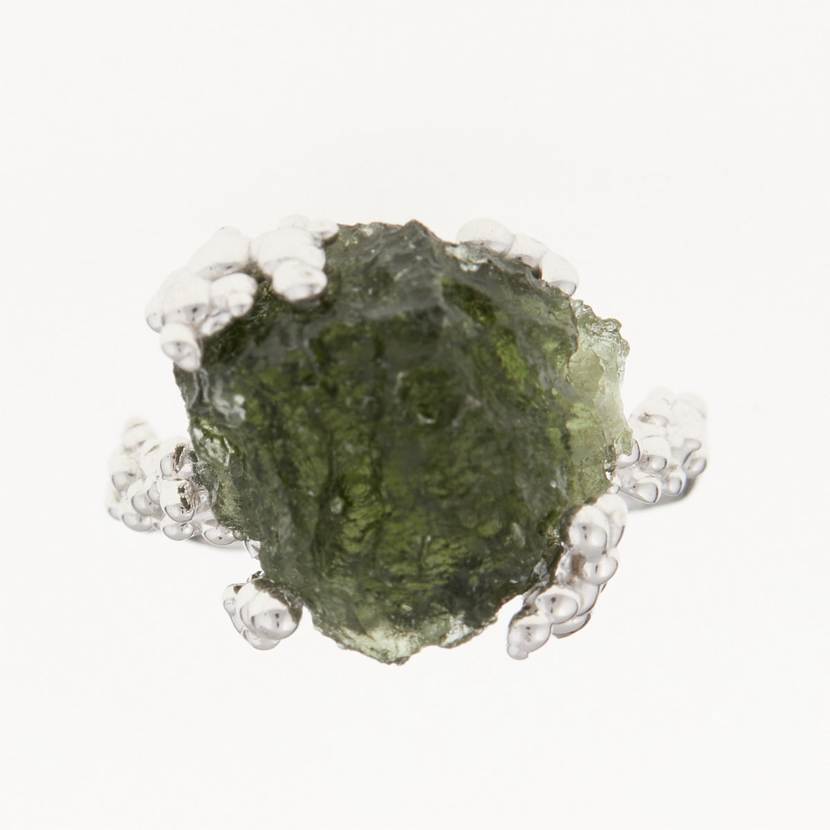 Anello in argento con Moldavite naturale 9189