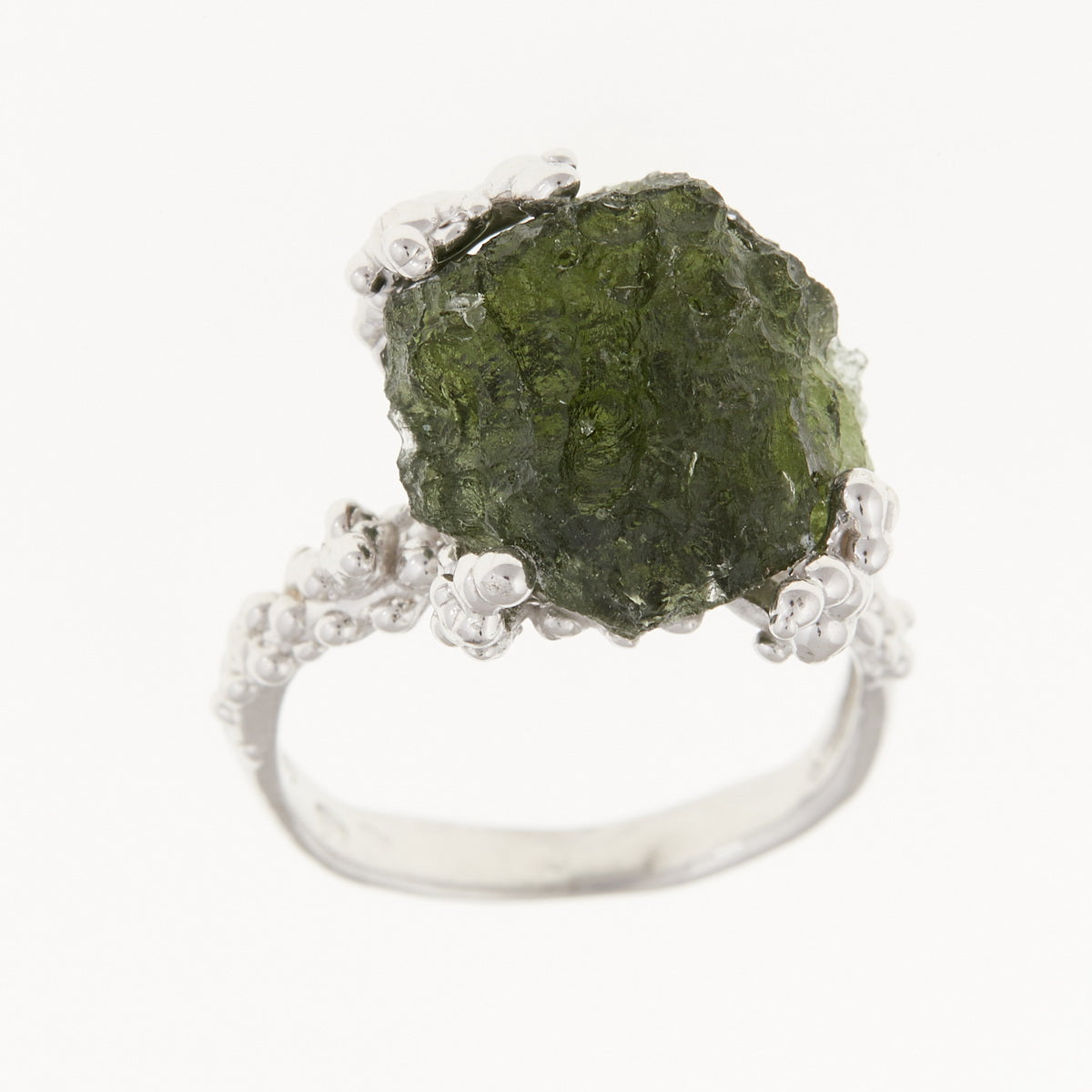 Anello in argento con Moldavite naturale 9189