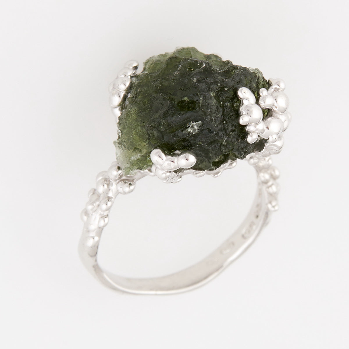 Anello in argento con Moldavite naturale 9189