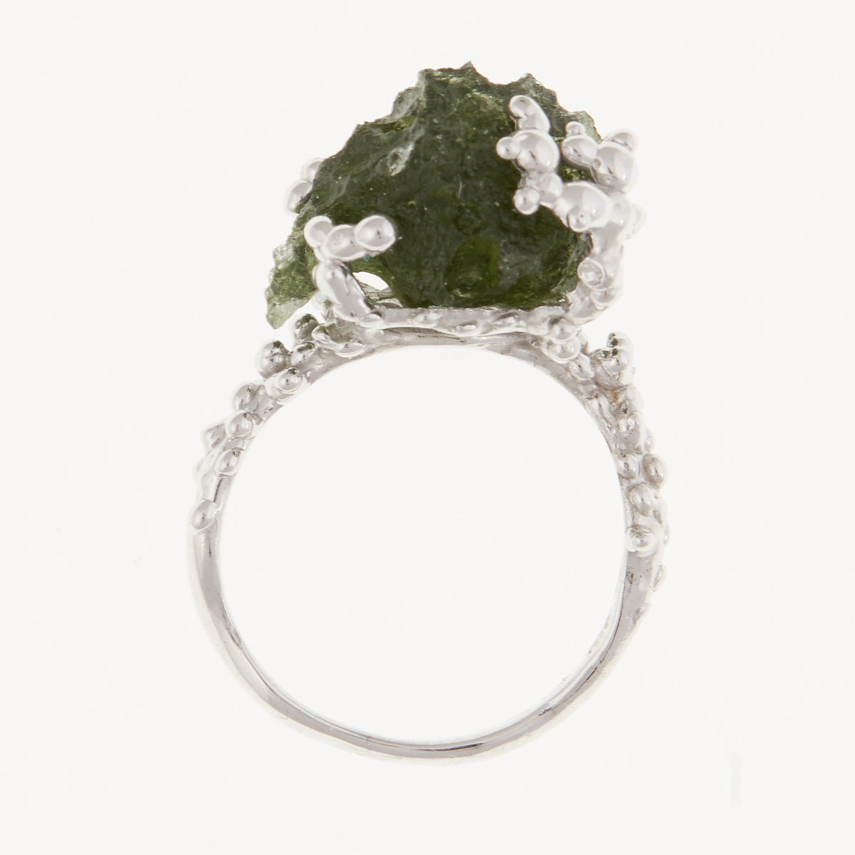 Anello in argento con Moldavite naturale 9189