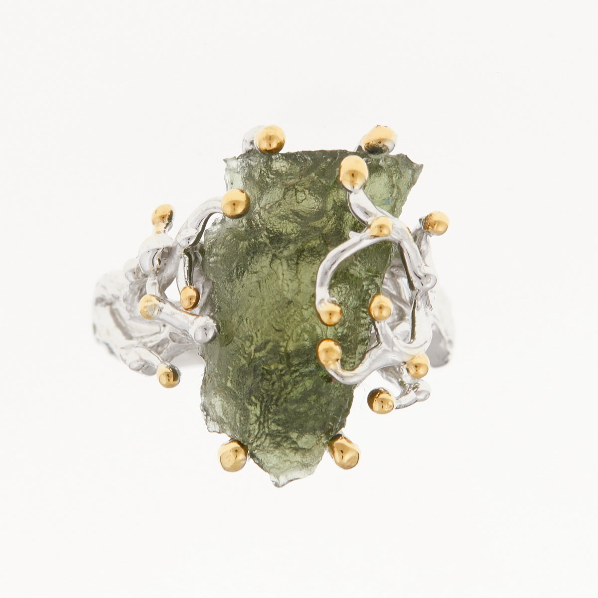 Anello in argento con Moldavite naturale 9198