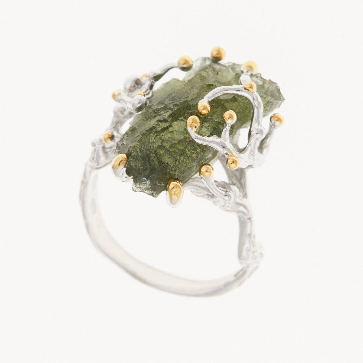 Anello in argento con Moldavite naturale 9198