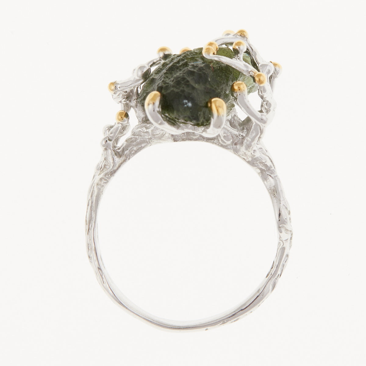 Anello in argento con Moldavite naturale 9198