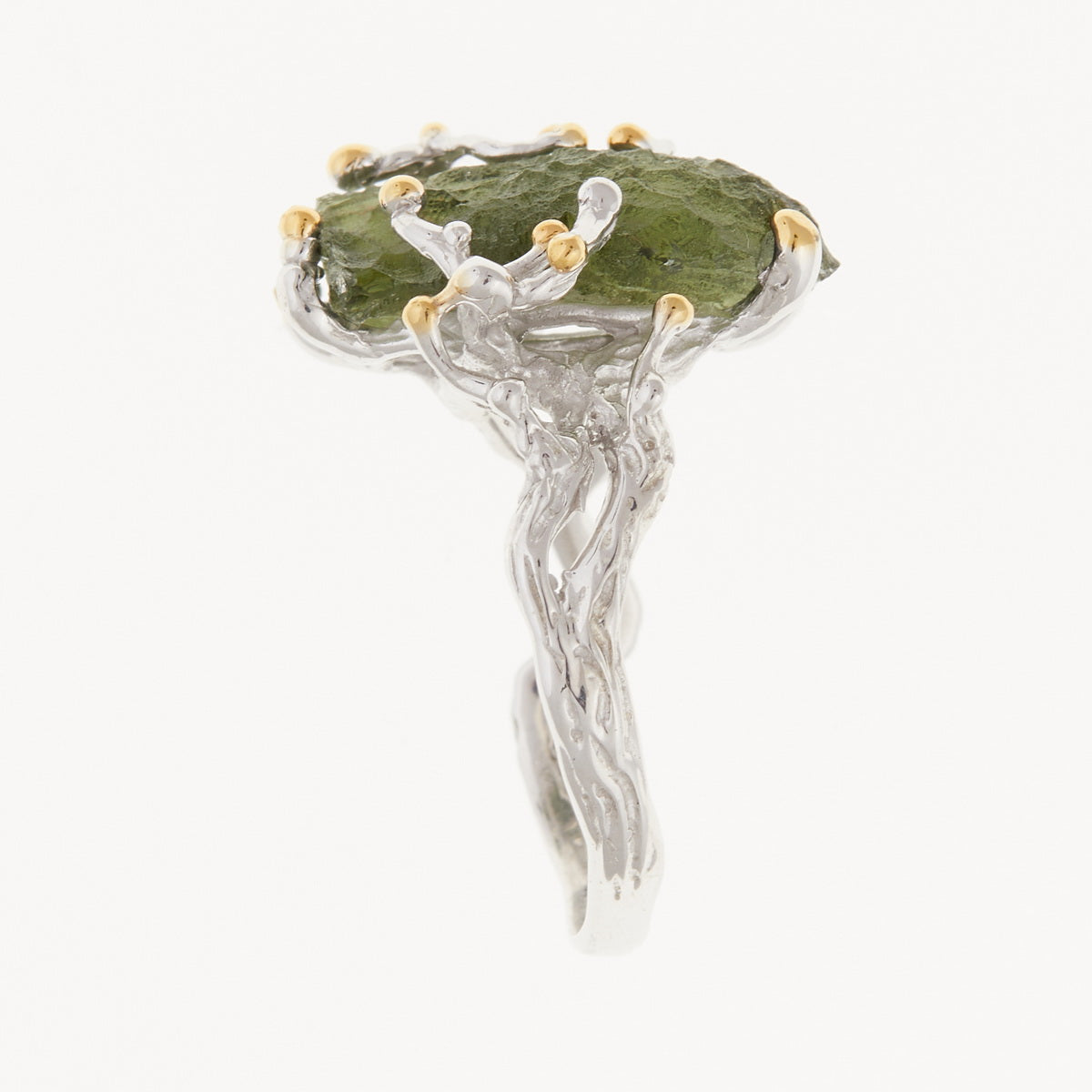 Anello in argento con Moldavite naturale 9198