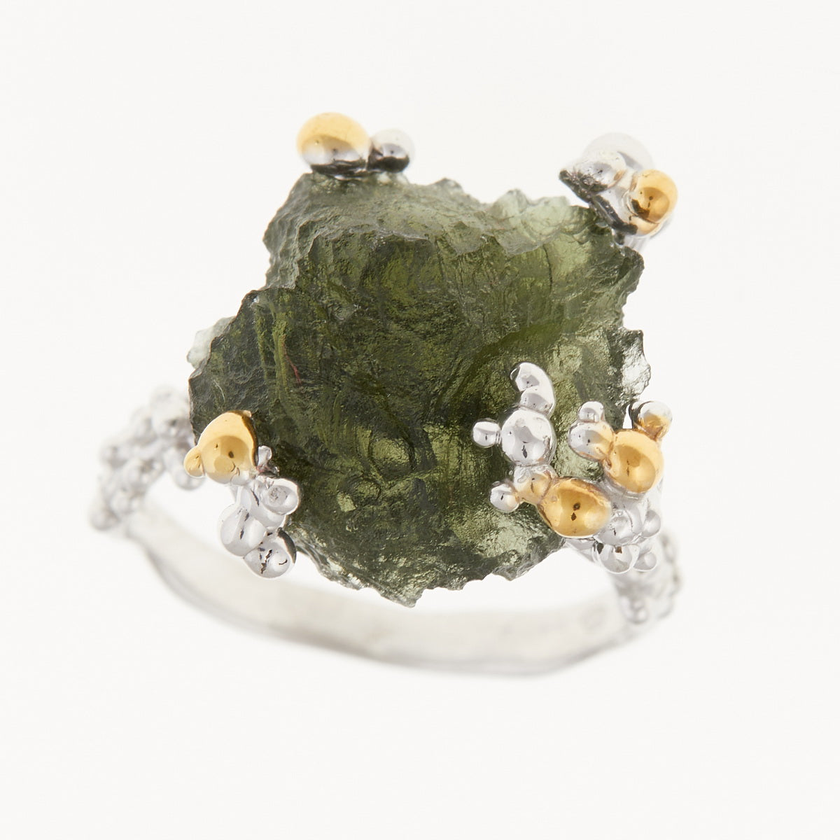 Anello in argento con Moldavite naturale 9199