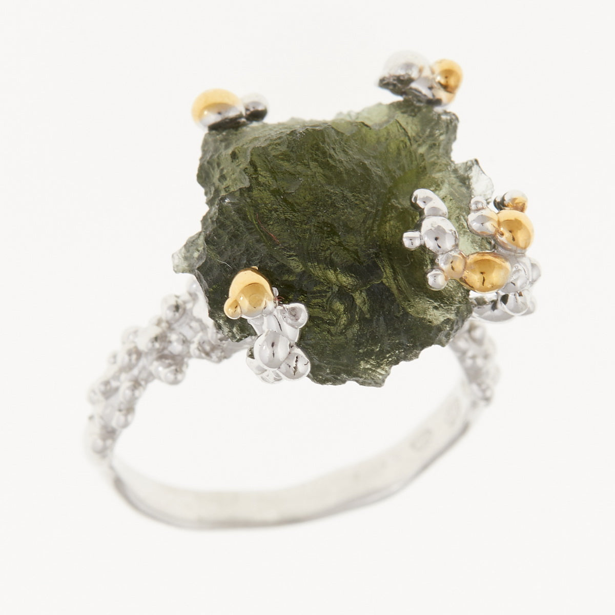 Anello in argento con Moldavite naturale 9199