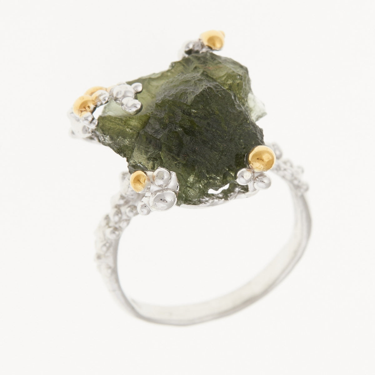 Anello in argento con Moldavite naturale 9199