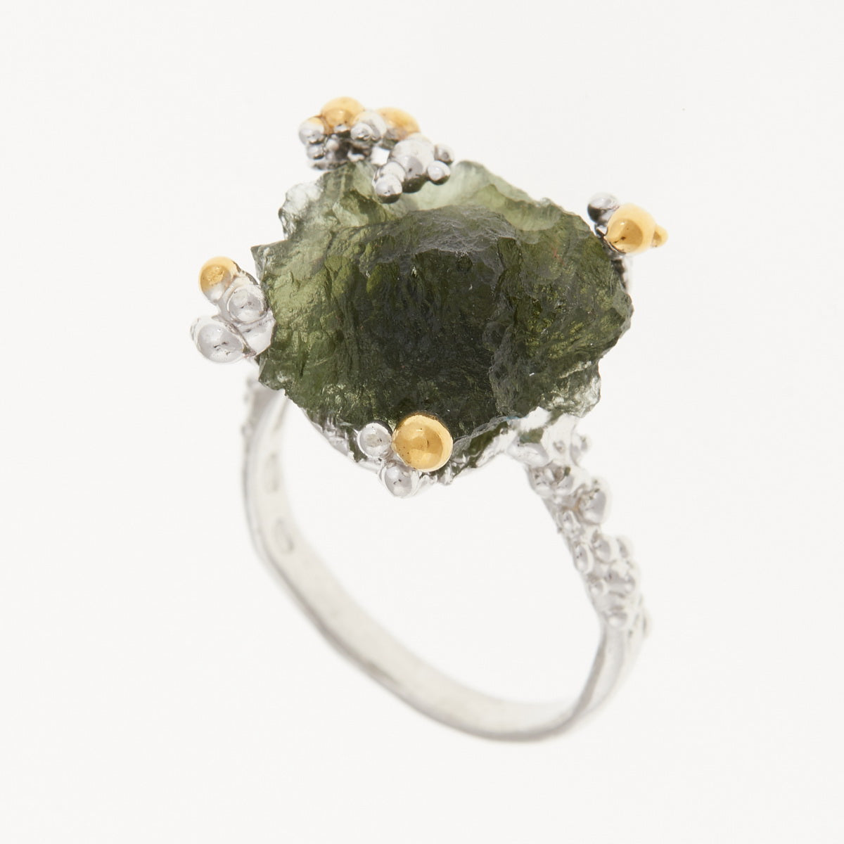 Anello in argento con Moldavite naturale 9199