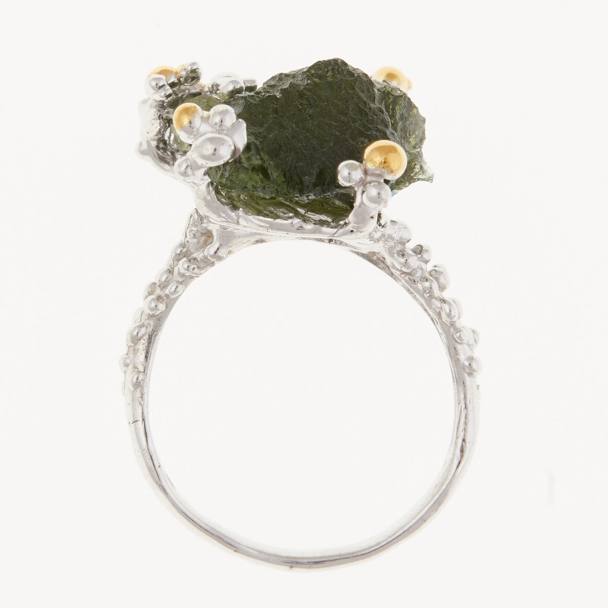 Anello in argento con Moldavite naturale 9199