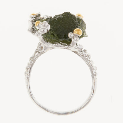 Anello in argento con Moldavite naturale 9199