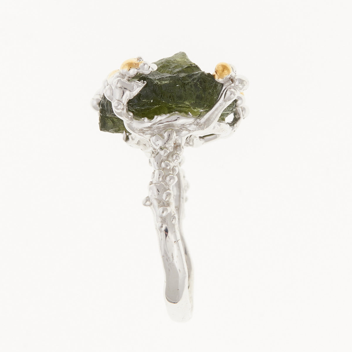 Anello in argento con Moldavite naturale 9199