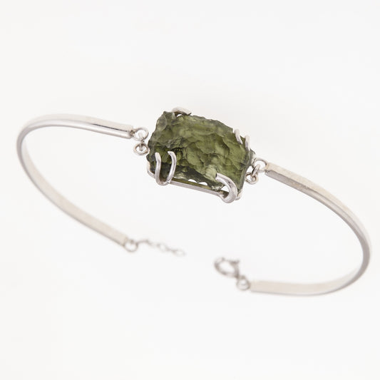Bracciale in argento con Moldavite 8643