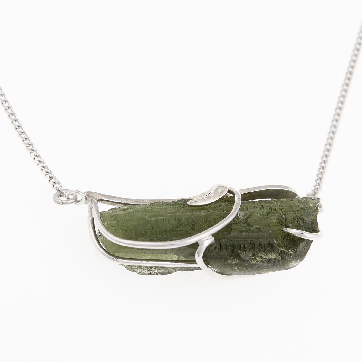 Collana in argento con Moldavite 8648