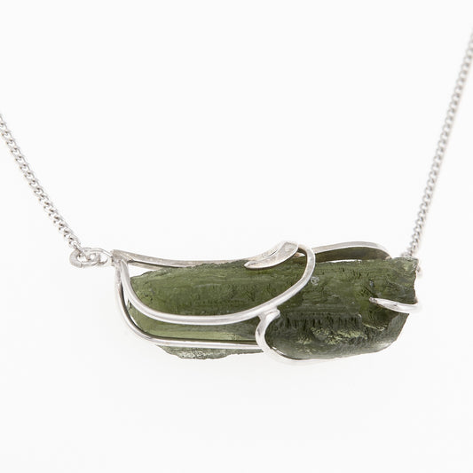 Collana in argento con Moldavite 8648