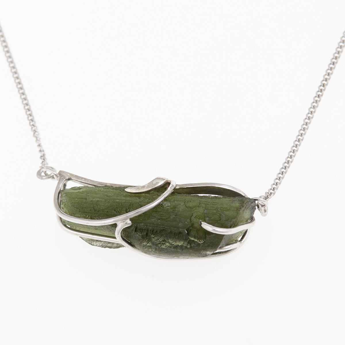 Collana in argento con Moldavite 8648