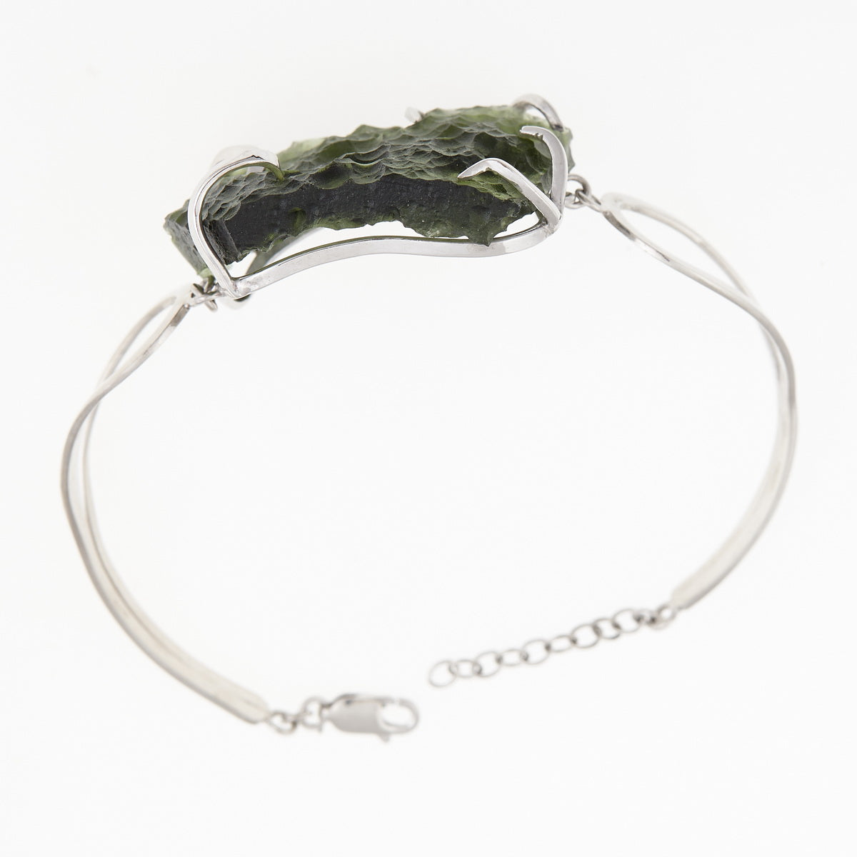 Bracciale in argento con Moldavite 8656
