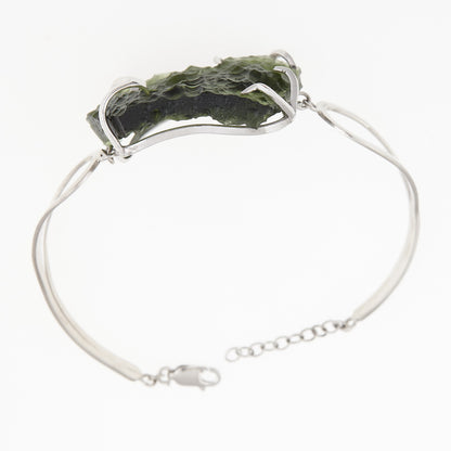 Bracciale in argento con Moldavite 8656