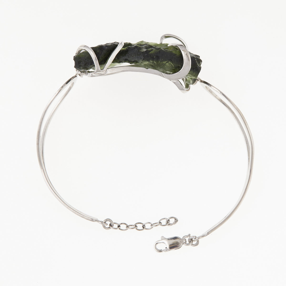 Bracciale in argento con Moldavite 8656