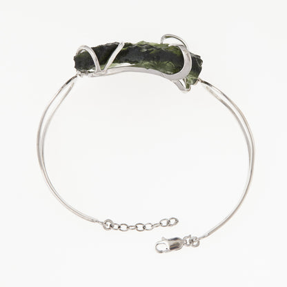 Bracciale in argento con Moldavite 8656