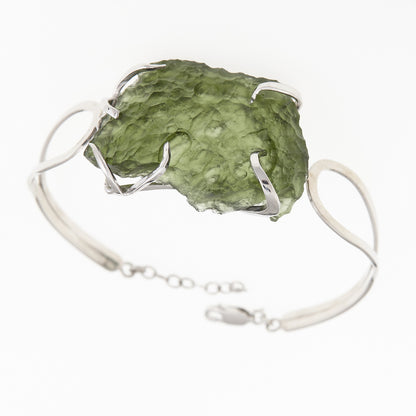 Bracciale in argento con Moldavite 8656