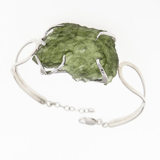 Bracciale in argento con Moldavite 8656