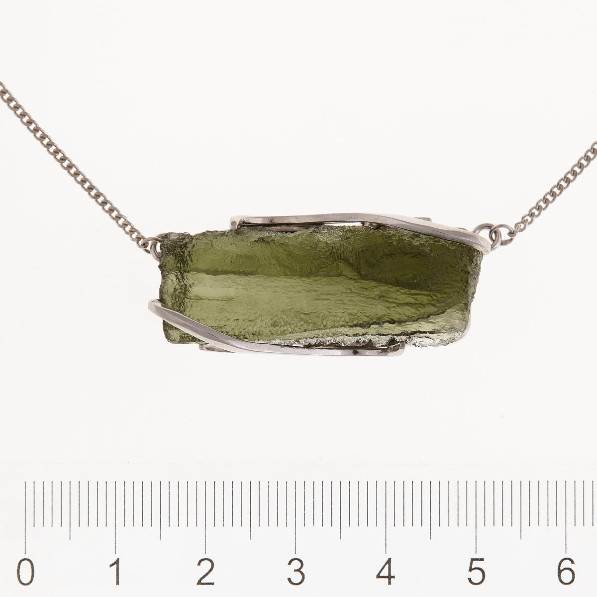 Collana in argento con Moldavite 8660