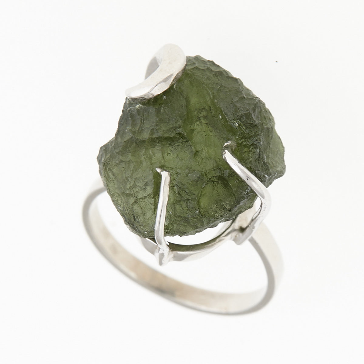 Anello in argento con Moldavite naturale 165