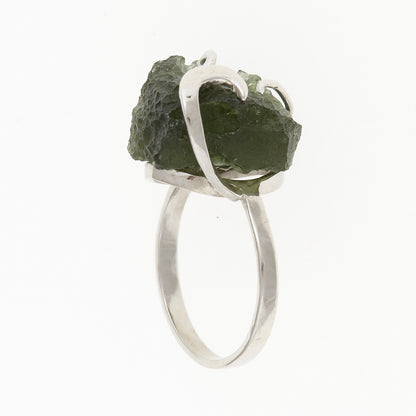 Anello in argento con Moldavite naturale 165