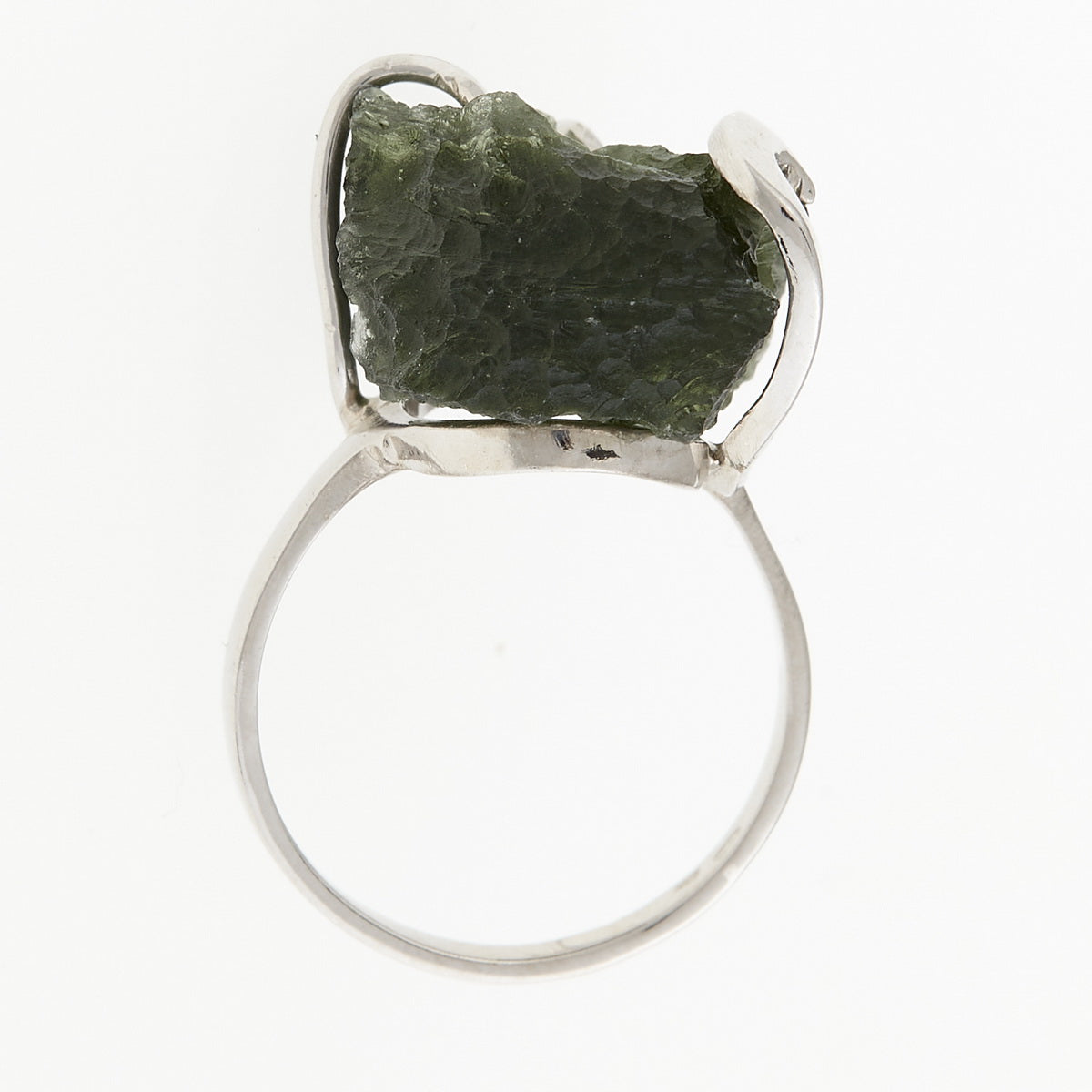 Anello in argento con Moldavite naturale 165