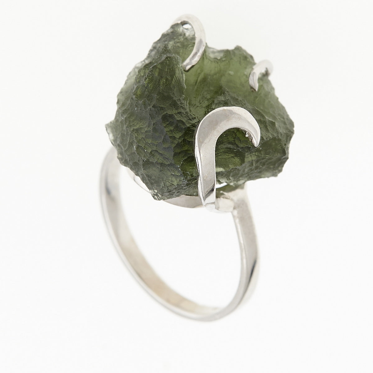 Anello in argento con Moldavite naturale 165
