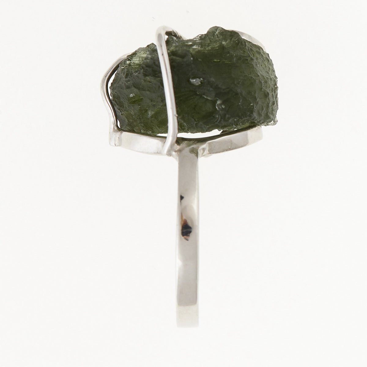 Anello in argento con Moldavite naturale 165