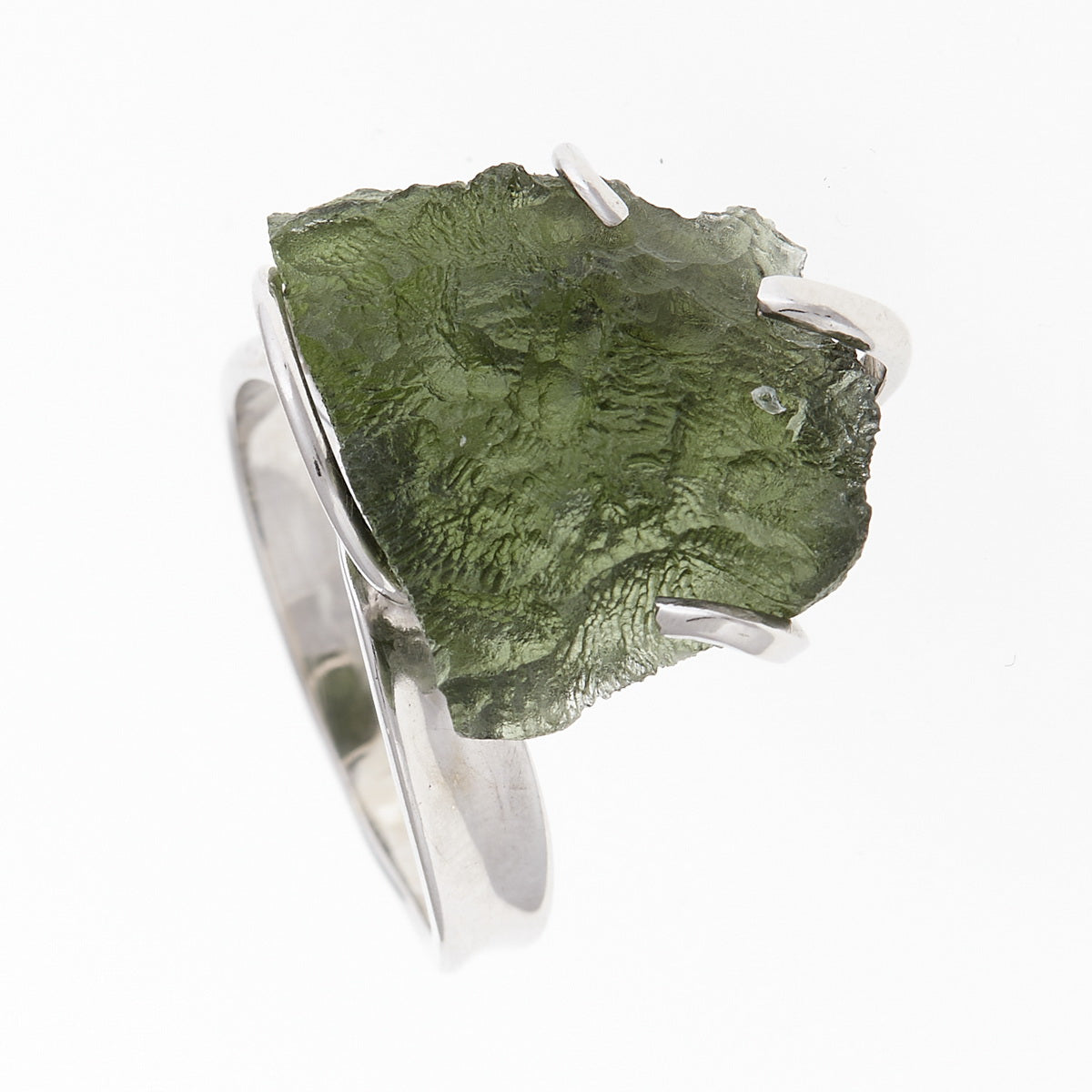 Anello in argento con Moldavite naturale 168