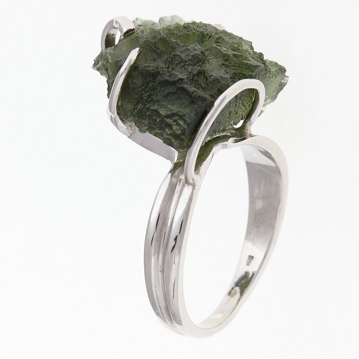 Anello in argento con Moldavite naturale 168