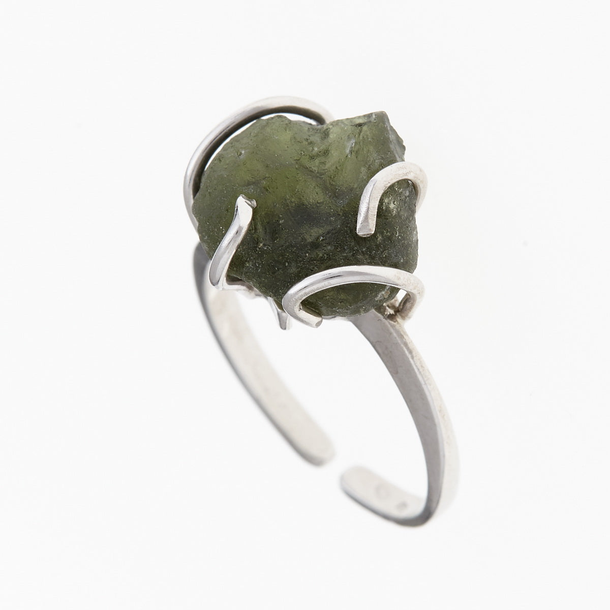 Anello in argento con Moldavite naturale 301