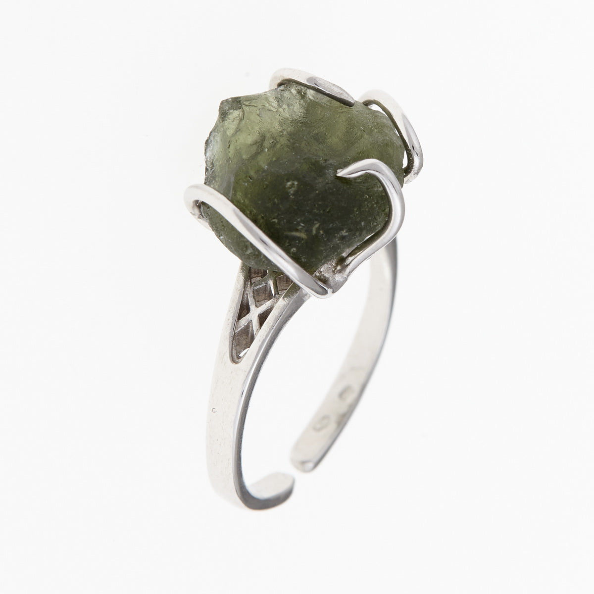 Anello in argento con Moldavite naturale 301
